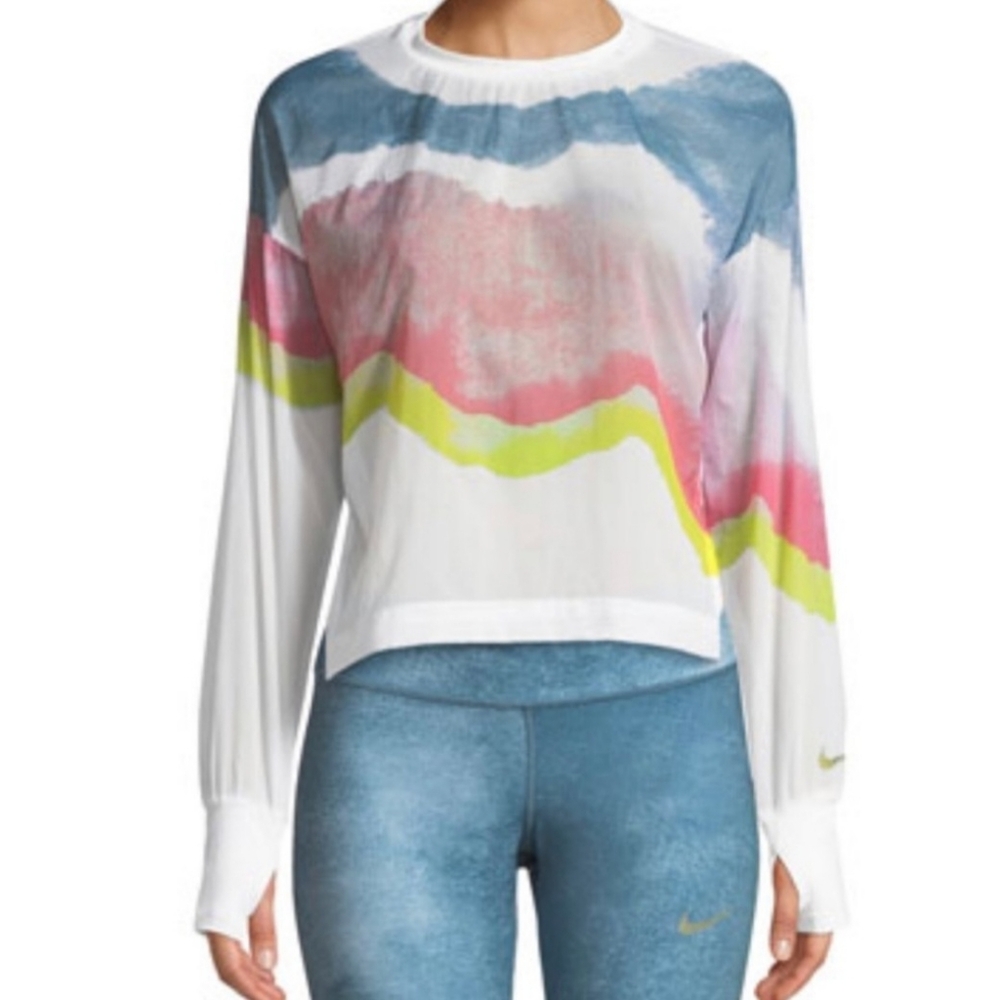 Nike Running Repel Multicolor White Windbreaker Pullover Women Medium